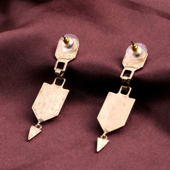Two Tones Vintage Gold Earrings - Picture 4 of 6